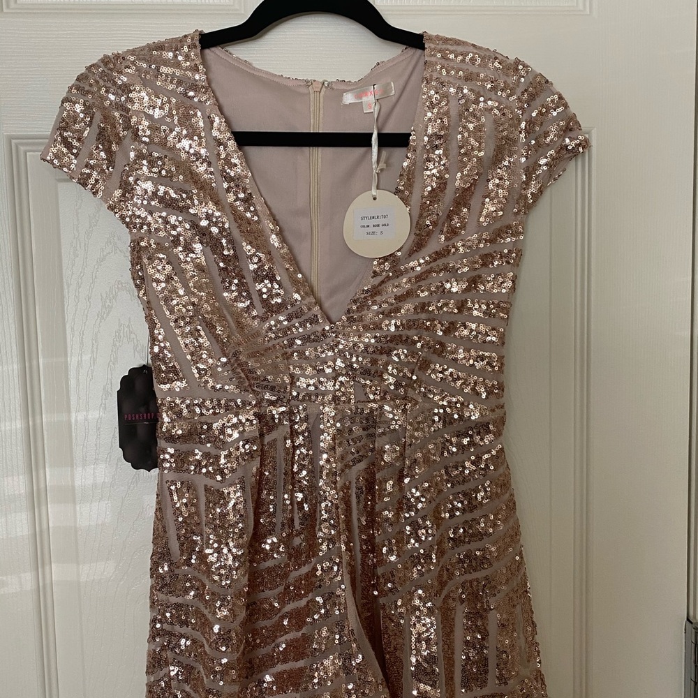Gold sequence play suit